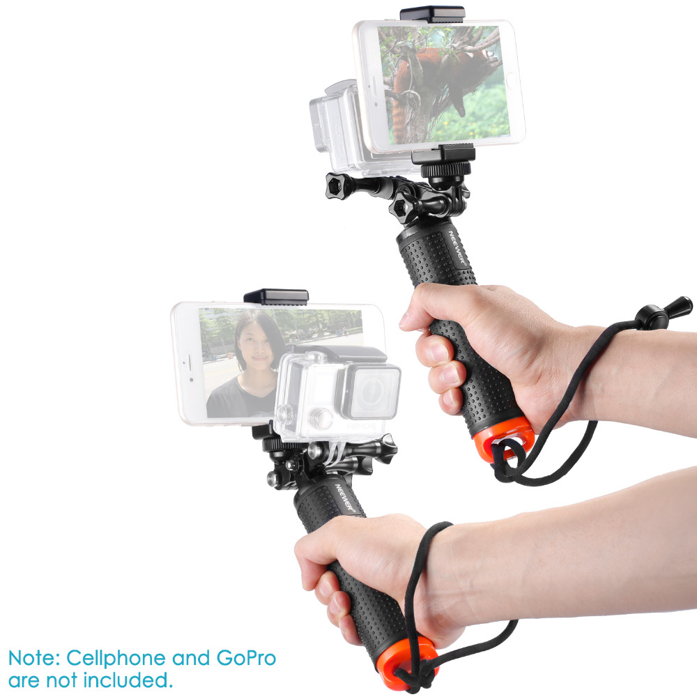 Neewer ÷ ڵ ׸ ޴  SelfPro ƽ GoPro Hero 5 4 iPhone 7 Plus  3+  Ʈ  Ȧ/Neewer Floating Hand Grip Handheld Stabilizer Selfie Stick for G